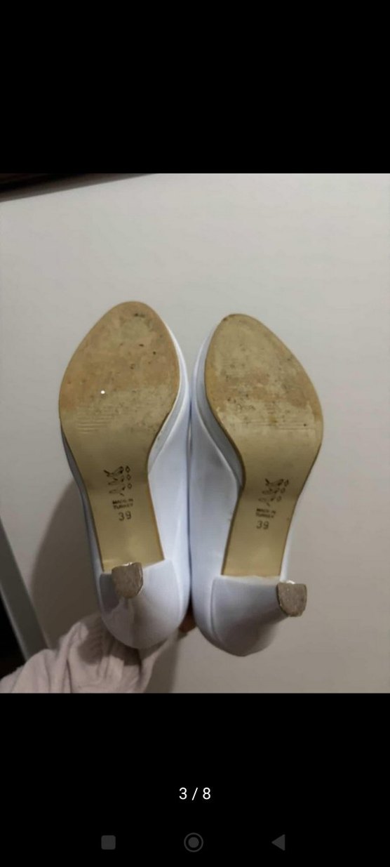 Beyaz Kadın Blok Topuklu Stiletto - Görsel 3