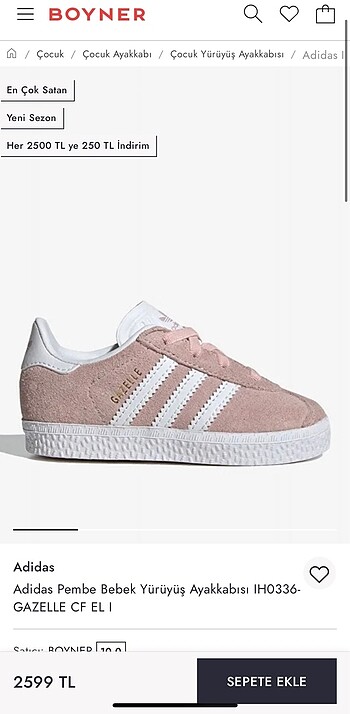 Adidas gazelle çocuk
