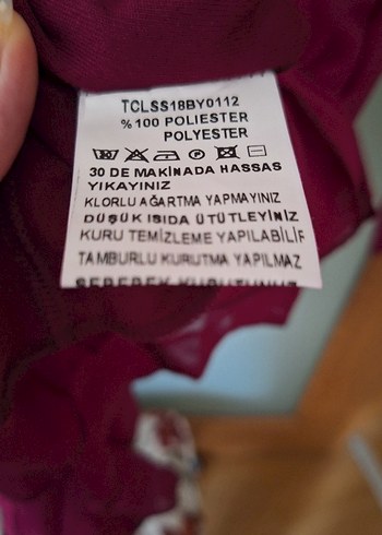 l Beden Bordo Fırfırlı V Yaka Uzun Kollu Elbise