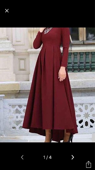 Bordo elbıse