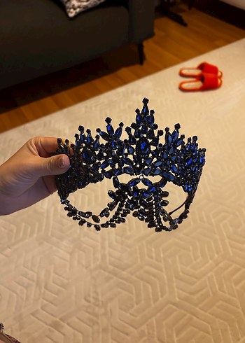  Beden Lacivert Taşlı Taç