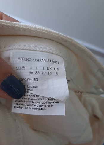 36 Beden beyaz Renk Kadın Beyaz Denim Şort
