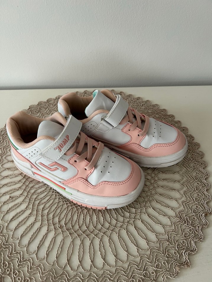 Kız Çocuk Pembe Cırt Cırtlı Spor Ayakkabı - Görsel 4