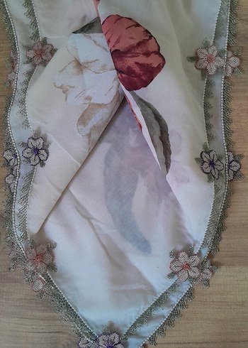 Çiçek İşlemeli Bohem Kadın Şal - Görsel 3