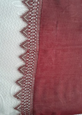 Boncuk İşlemeli Bordo Kadın Fular - Görsel 2