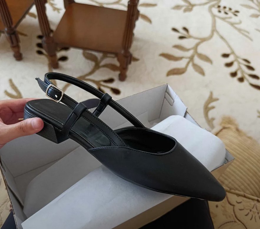 Siyah Tokalı Kadın Düz Ayakkabı - Görsel 2