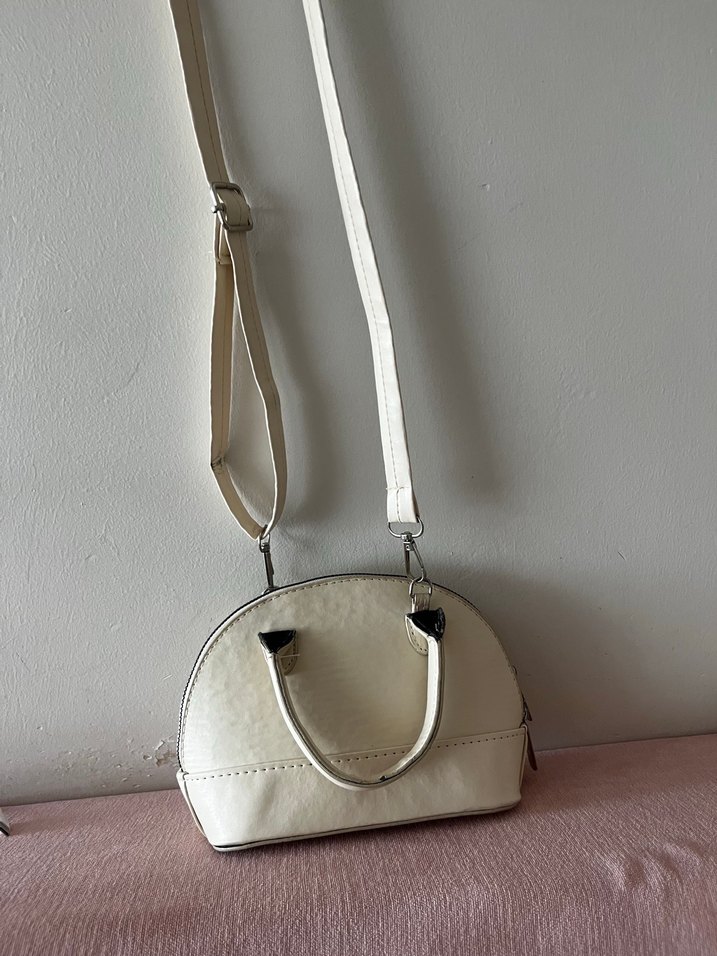 Beyaz Deri Kadın El Çantası - Görsel 2