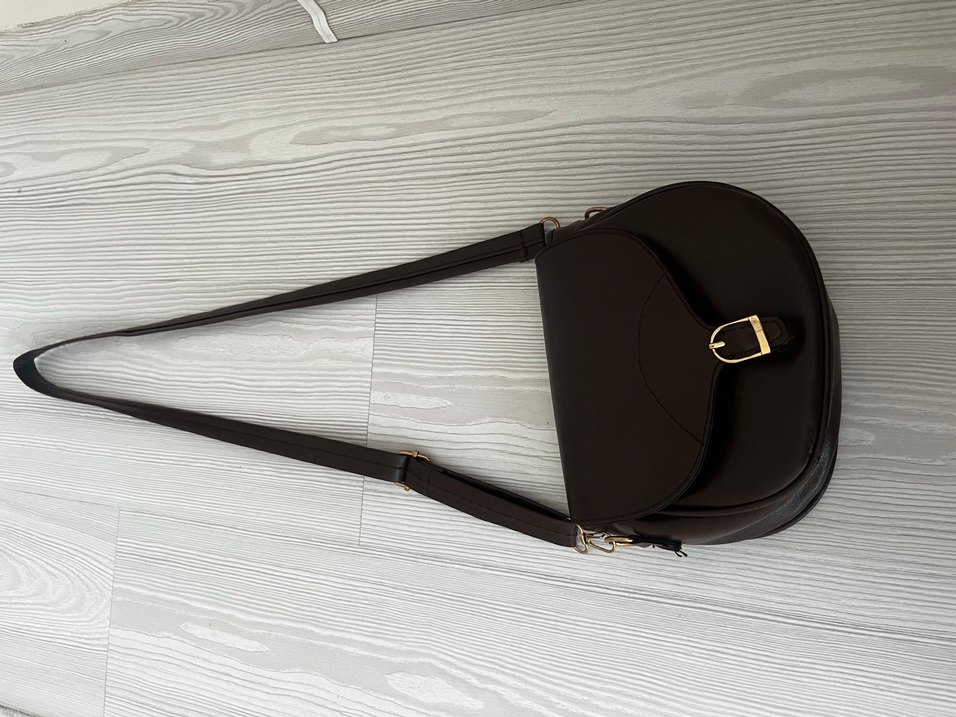 Kahverengi Deri Tokalı Kadın Çanta - Görsel 2