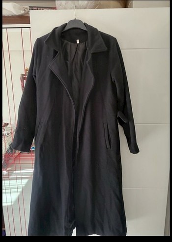 m Beden siyah Renk Siyah Kuşaklı Kaban
