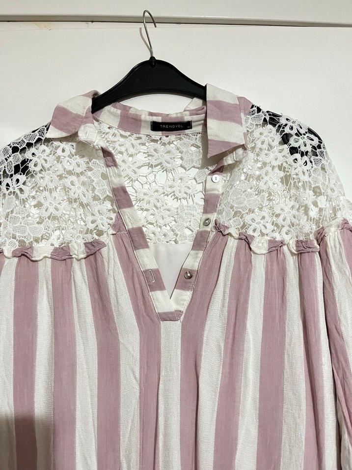 Dantel Detaylı Uzun Kollu Bohem Elbise - Görsel 2