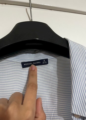 Çizgili crop gömlek - Görsel 2