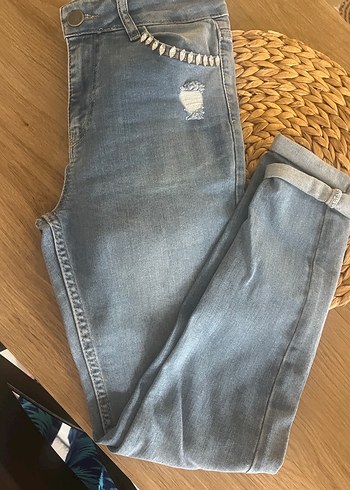 Zincir Detaylı Bohem Salaş Kadın Kot Pantolon