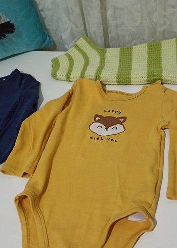 Uzun Kollu Bebek Çıtçıtlı Body ve yelek - Görsel 3