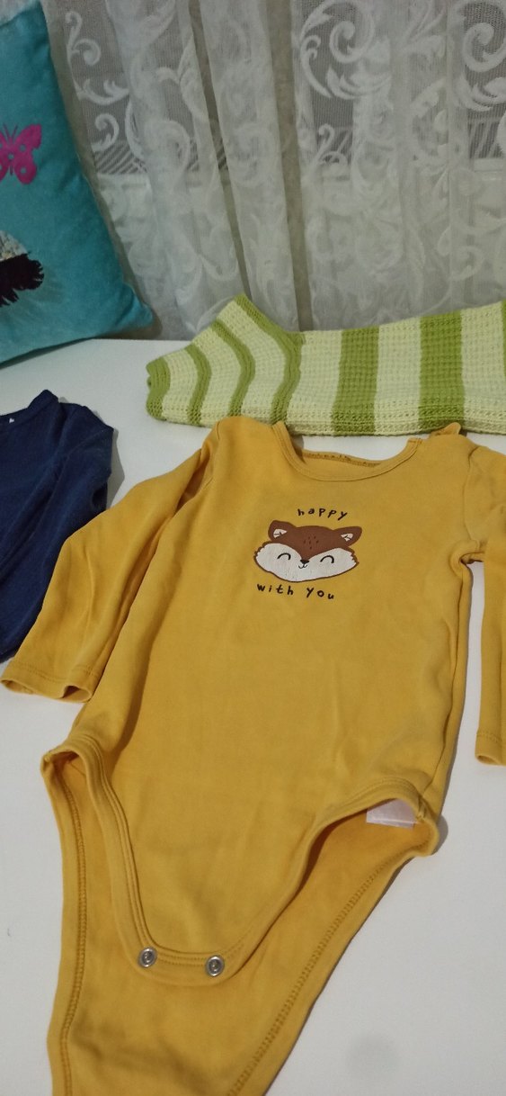 Uzun Kollu Bebek Çıtçıtlı Body ve yelek - Görsel 3