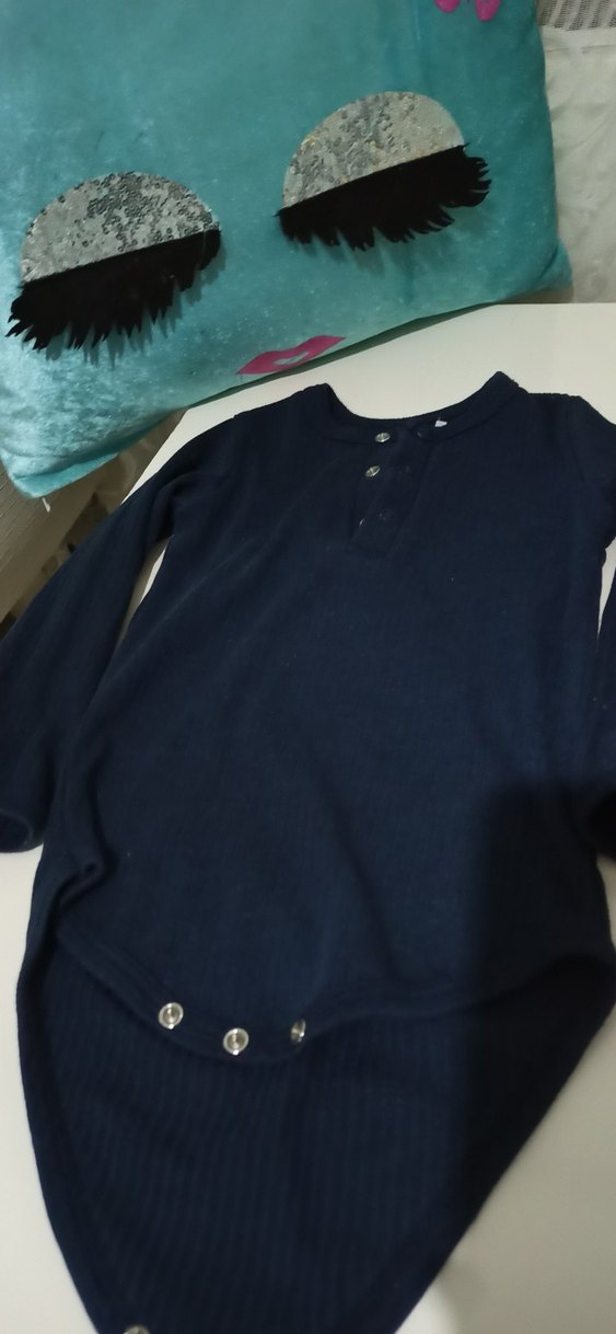 Uzun Kollu Bebek Çıtçıtlı Body ve yelek - Görsel 4