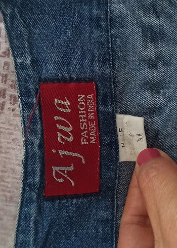 Nakışlı kot Elbise - Görsel 3