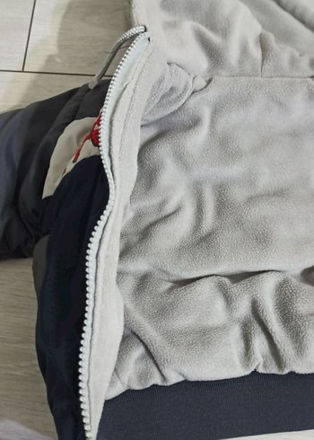 Kapüşonlu, Fermuarlı Gri Erkek bebek mont - Görsel 5