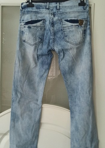 erkek Mavi Batik Desenli Kot Pantolon jeans - Görsel 2