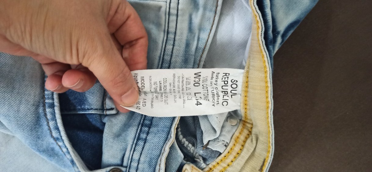 erkek Mavi Batik Desenli Kot Pantolon jeans - Görsel 3