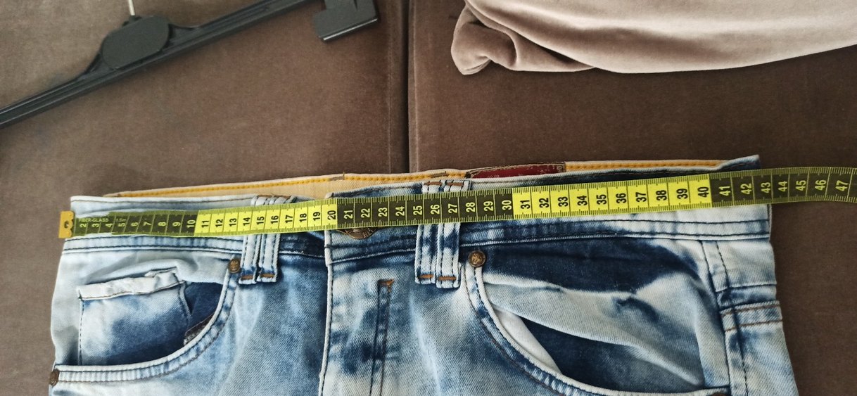 erkek Mavi Batik Desenli Kot Pantolon jeans - Görsel 4