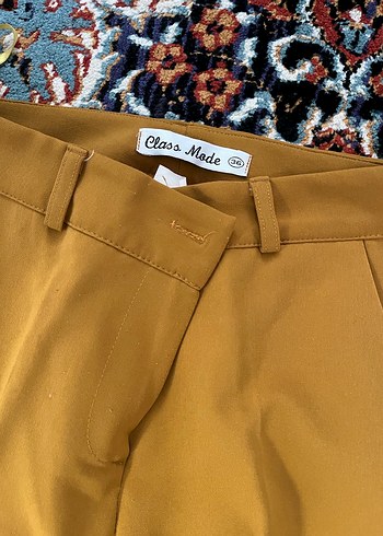 Hardal Kadın Kumaş Pantolon - Görsel 3