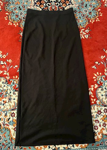 Drapeli Siyah Uzun Kadın Etek - Görsel 2