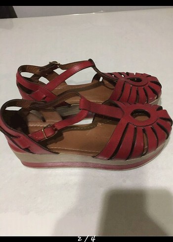 inci Inci marka deri Kadın Dolgu Topuklu Sandalet