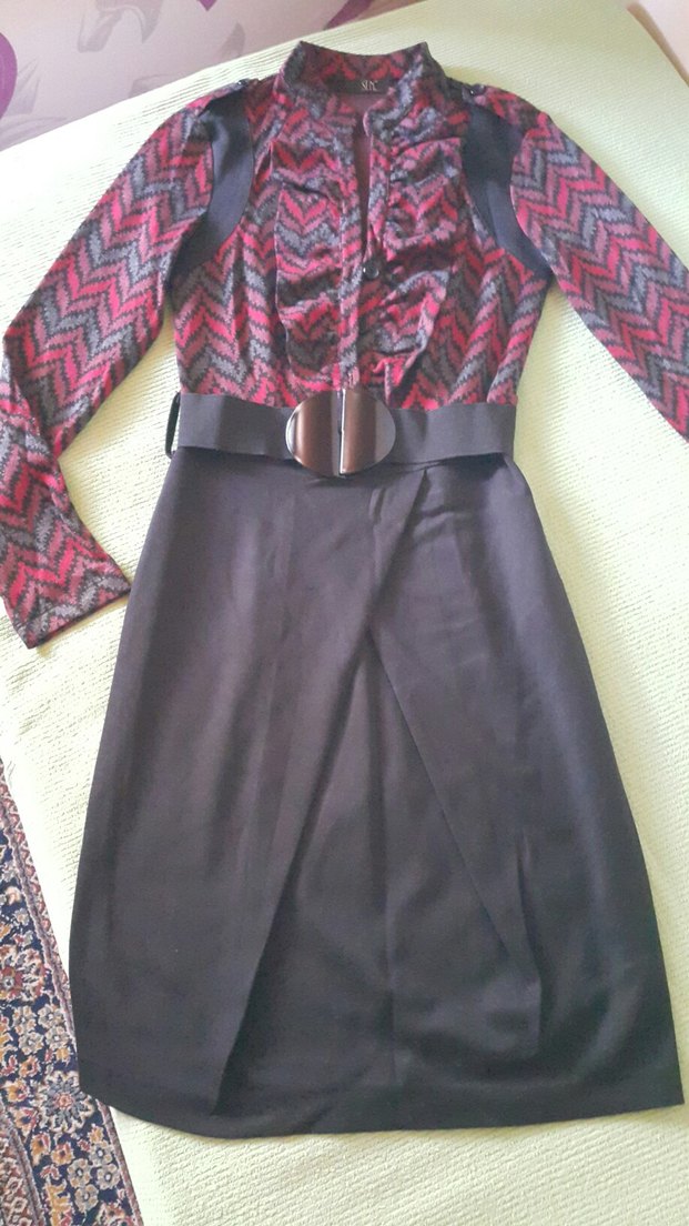 Bordo Kemerli  şahane elbise - Görsel 2