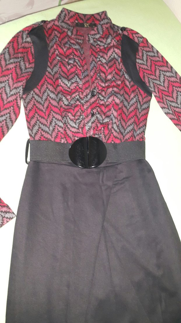 Bordo Kemerli  şahane elbise - Görsel 3