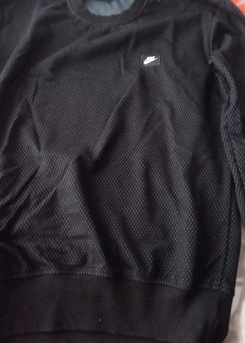 s Beden Siyah Erkek Sweatshirt, Bisiklet Yaka, Dar Kesim