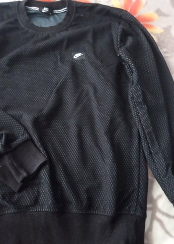 s Beden siyah Renk Siyah Erkek Sweatshirt, Bisiklet Yaka, Dar Kesim