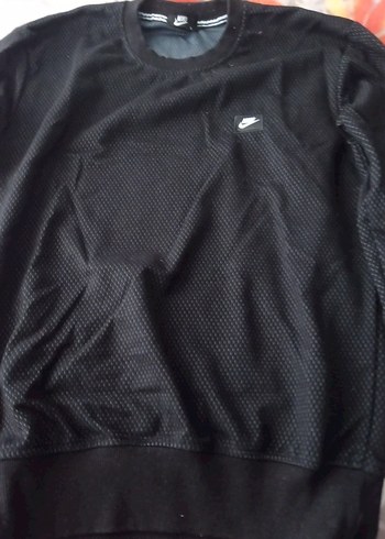 Siyah Erkek Sweatshirt, Bisiklet Yaka, Dar Kesim