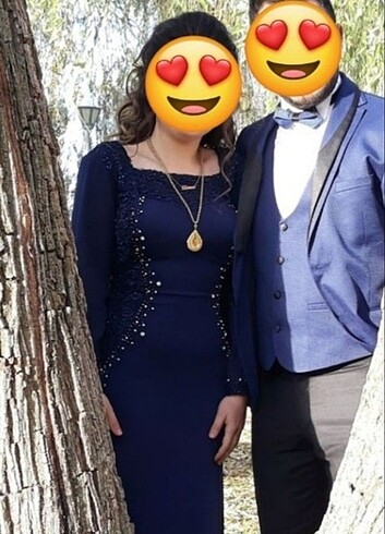 m Beden lacivert Renk Taşlı lacivert abiye