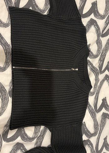 Siyah Fitilli  Kadın Kazak - Görsel 2