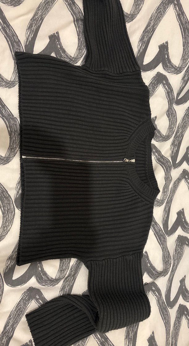 Siyah Fitilli  Kadın Kazak - Görsel 2