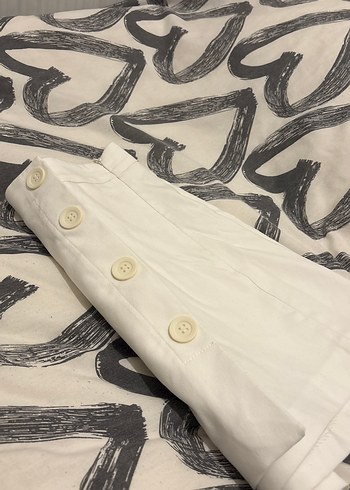 Koton Düğmeli Beyaz Mini Etek - Görsel 5