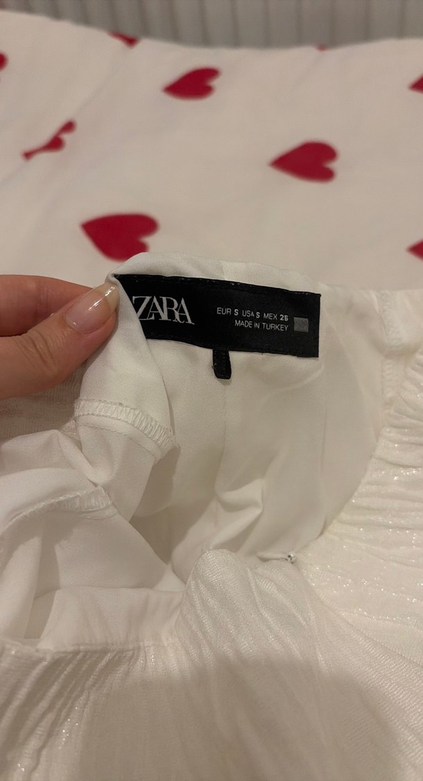 Zara Fırfırlı Beyaz Keten Mini Etek - Görsel 3