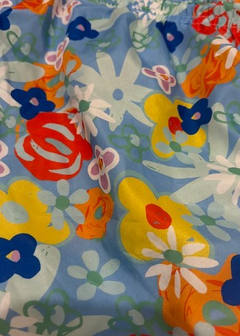 Çiçek Desenli Renkli deniz şortu - Görsel 2