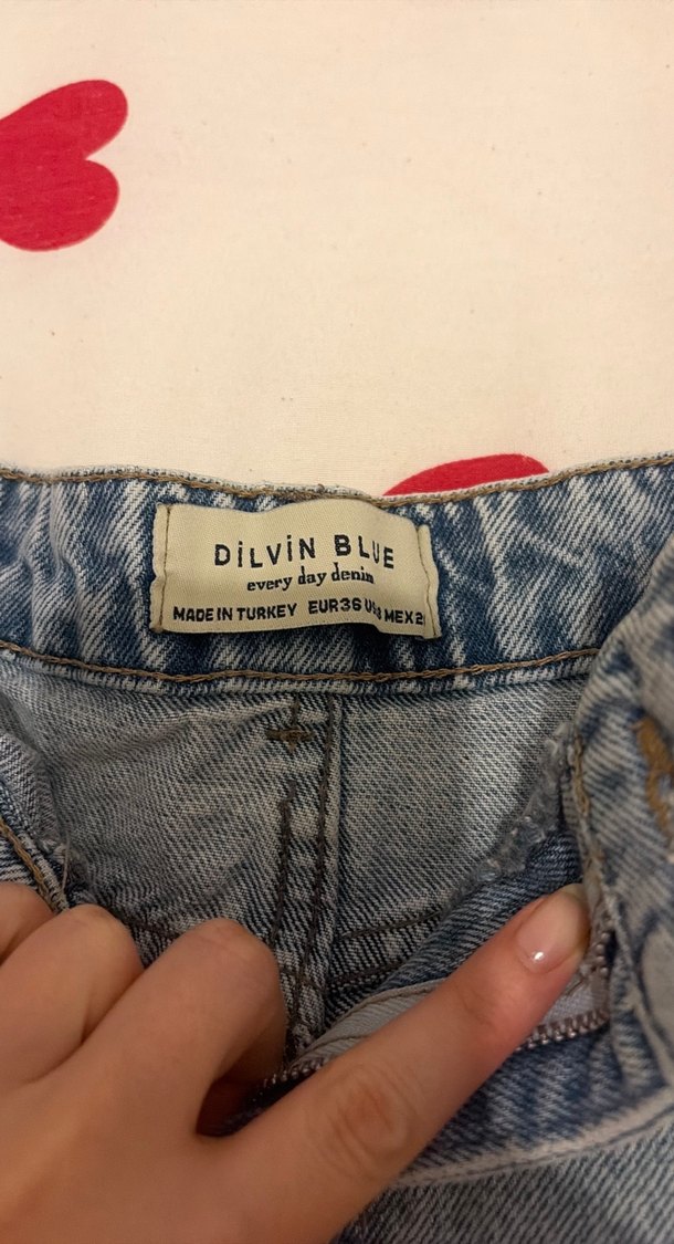 Düğmeli Gri Mini Denim Şort - Görsel 4