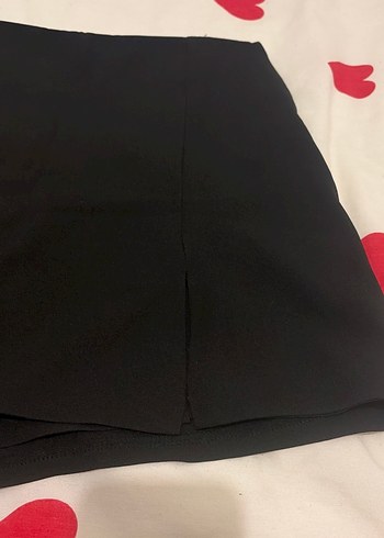 Kadın Siyah Mini şort etek - Görsel 2