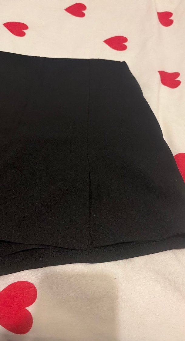 Kadın Siyah Mini şort etek - Görsel 2