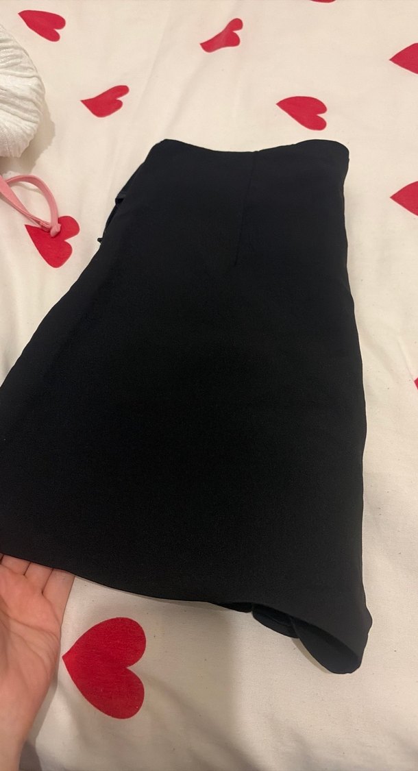 Kadın Siyah Mini şort etek - Görsel 3