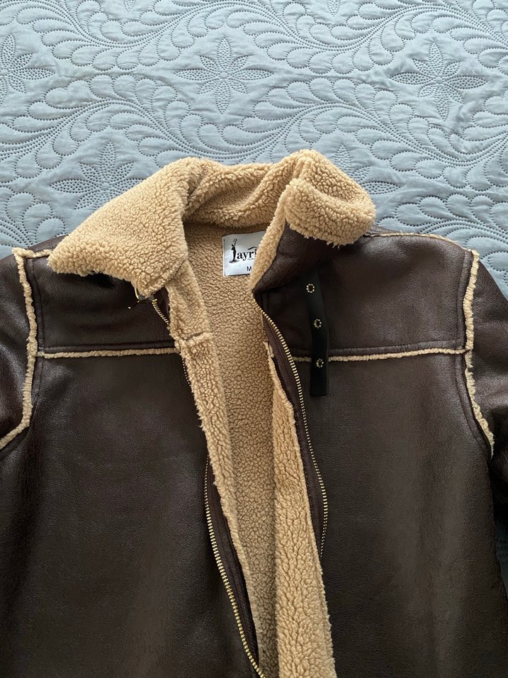 Kahverengi Kürklü Deri Kadın Ceket - Görsel 2