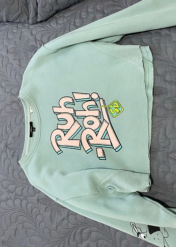 Mavi Baskılı Kadın Sweatshirt - Görsel 2