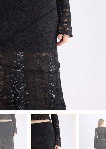 Dantel Detaylı Siyah Uzun Gotik Etek - Görsel 2