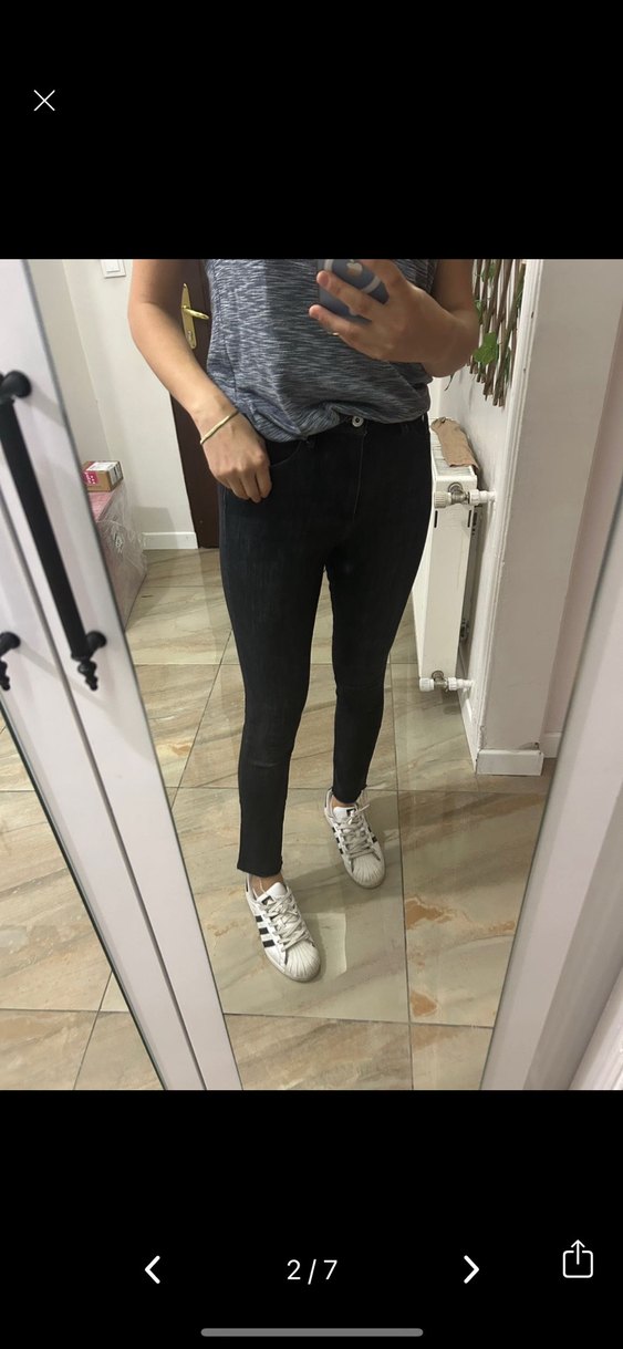 Siyah Dar Kesim Midi Kadın Kot Pantolon - Görsel 2