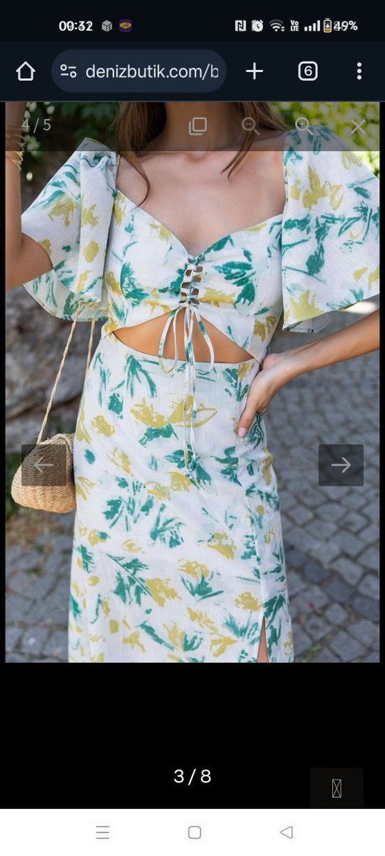 Bohem Tarz V Yakalı Uzun Elbise - Görsel 3