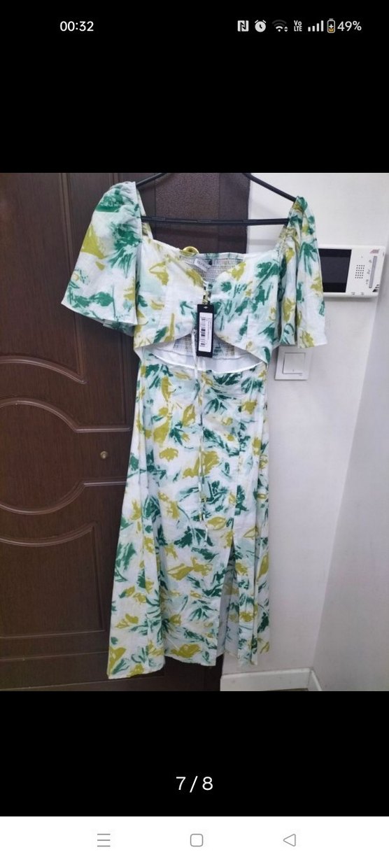 Bohem Tarz V Yakalı Uzun Elbise - Görsel 4