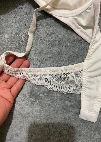 Beyaz Dantelli Bohem Büstiyer - Görsel 3
