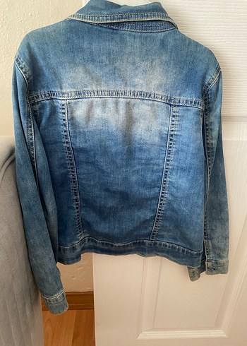 Düğmeli Mavi Kot Ceket - Görsel 2